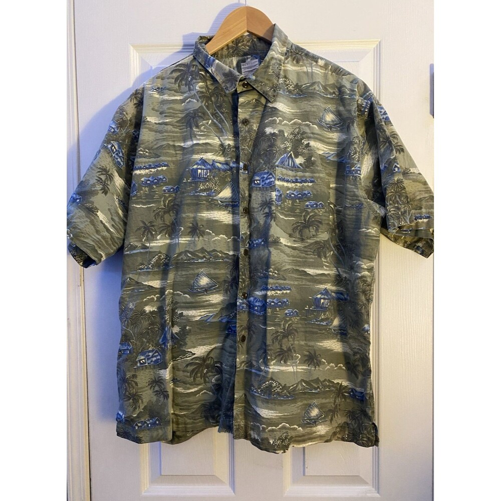 Vintage J.Crew short-sleeve Hawaiian button up shirt size XL tropical island